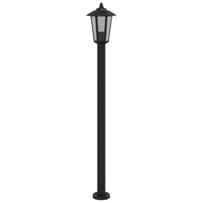 vidaXL Lampadaires d'extérieur 3 pcs noir 120 cm acier inoxydable