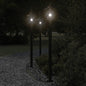 vidaXL Lampadaires d'extérieur 3 pcs noir 120 cm acier inoxydable