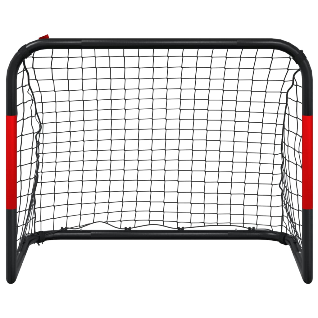 vidaXL But de football avec filet rouge et noir 90x48x71 cm acier