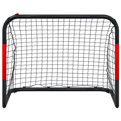 vidaXL But de football avec filet rouge et noir 90x48x71 cm acier