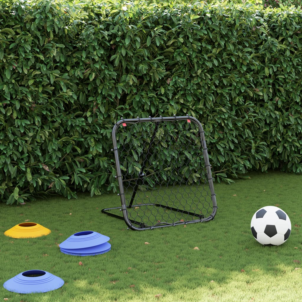 vidaXL Filet de rebond de football réglable noir 84x73x60-80 cm acier