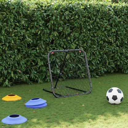 vidaXL Filet de rebond de football réglable noir 84x73x60-80 cm acier