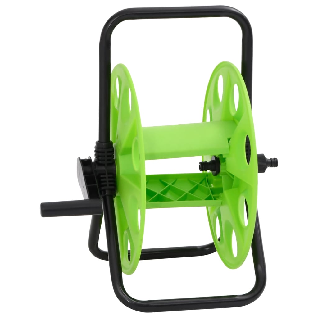 vidaXL Enrouleur de tuyau vert sur pied pour tuyau de 45 m 1/2" acier