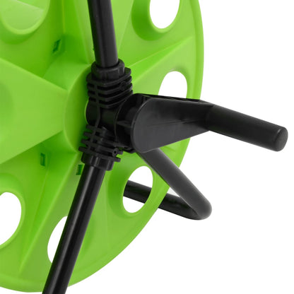 vidaXL Enrouleur de tuyau vert sur pied pour tuyau de 45 m 1/2" acier
