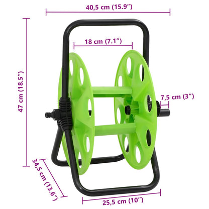 vidaXL Enrouleur de tuyau vert sur pied pour tuyau de 45 m 1/2" acier