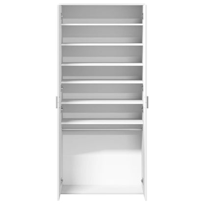 vidaXL Armoire à chaussures Blanc 80x39x178 cm Bois d'ingénierie