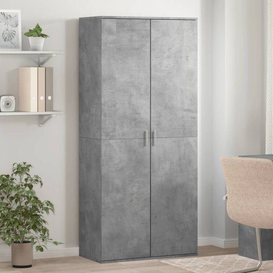 vidaXL Armoire à chaussures Gris béton 80x39x178 cm Bois d'ingénierie