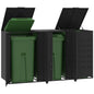 vidaXL Rangement à roulettes pour poubelles pour 3 bacs noir acier