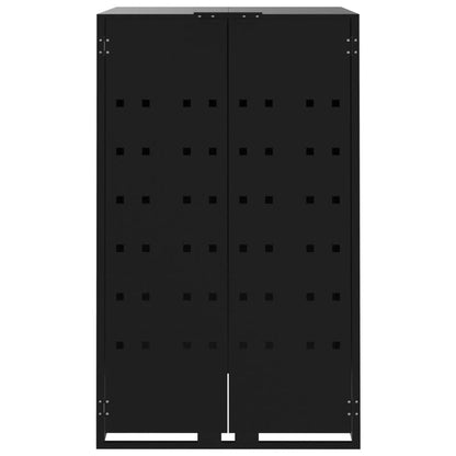 vidaXL Rangement à roulettes pour poubelles pour 5 bacs noir acier
