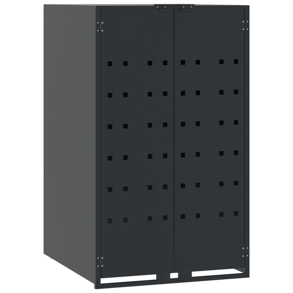 vidaXL Rangement à roulettes pour poubelles pour 2 bacs anthracite