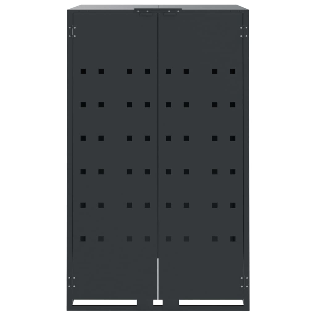 vidaXL Rangement à roulettes pour poubelles pour 2 bacs anthracite