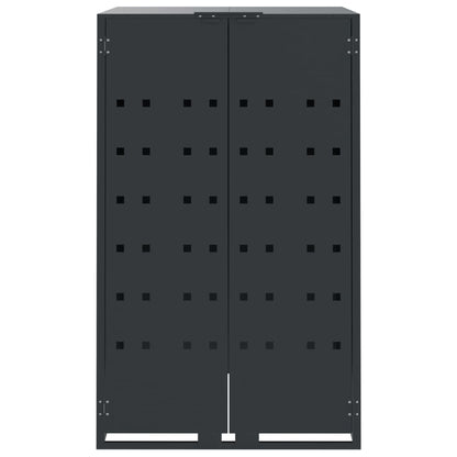 vidaXL Rangement à roulettes pour poubelles pour 2 bacs anthracite