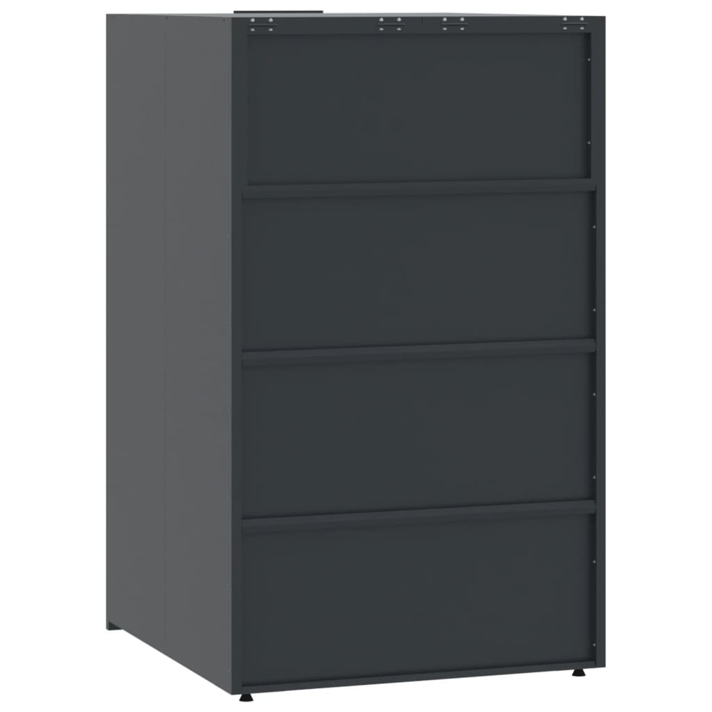 vidaXL Rangement à roulettes pour poubelles pour 2 bacs anthracite