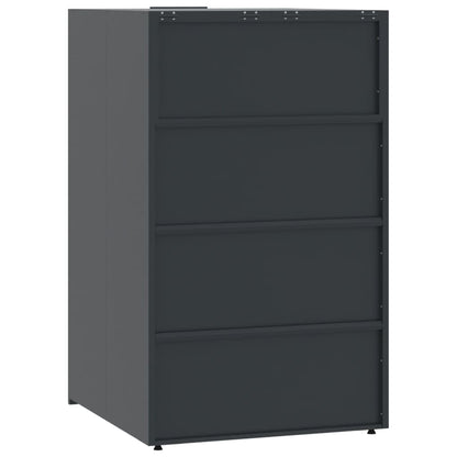 vidaXL Rangement à roulettes pour poubelles pour 2 bacs anthracite