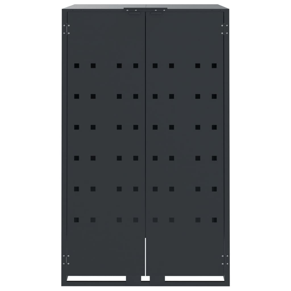 vidaXL Rangement à roulettes pour poubelles pour 3 bacs anthracite
