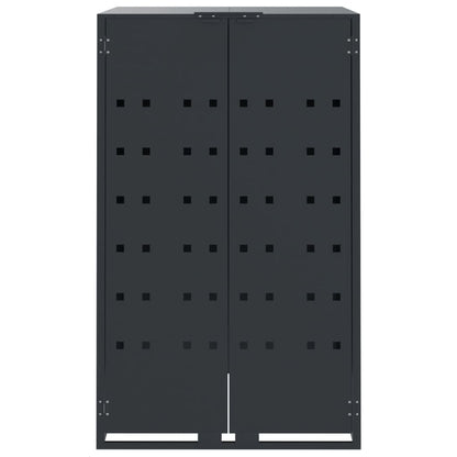 vidaXL Rangement à roulettes pour poubelles pour 3 bacs anthracite