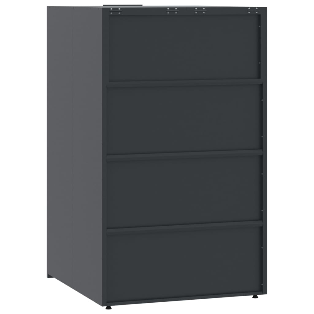 vidaXL Rangement à roulettes pour poubelles pour 3 bacs anthracite