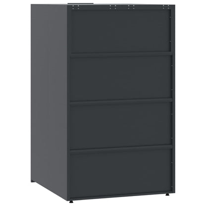 vidaXL Rangement à roulettes pour poubelles pour 3 bacs anthracite