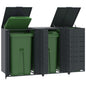 vidaXL Rangement à roulettes pour poubelles pour 3 bacs anthracite
