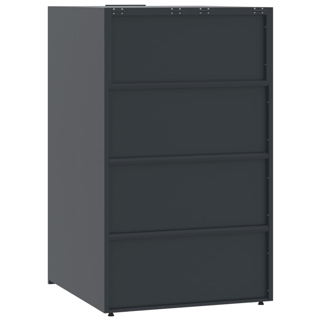vidaXL Rangement à roulettes pour poubelles pour 4 bacs anthracite
