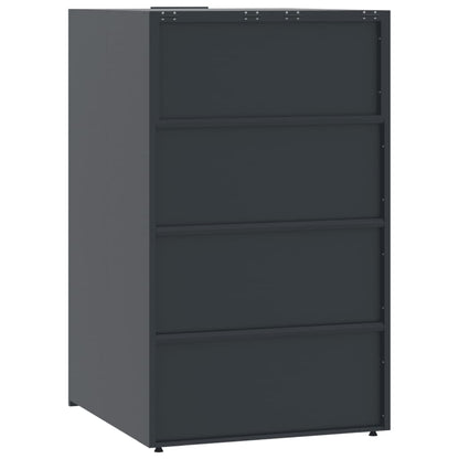vidaXL Rangement à roulettes pour poubelles pour 4 bacs anthracite