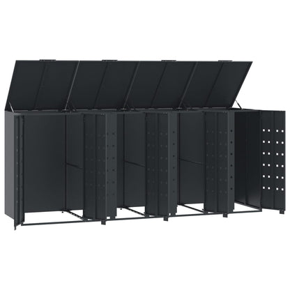 vidaXL Rangement à roulettes pour poubelles pour 4 bacs anthracite