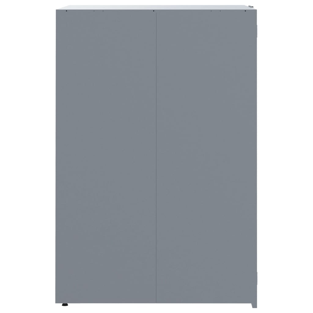 vidaXL Rangement à roulettes pour poubelles pour 3 bacs gris acier