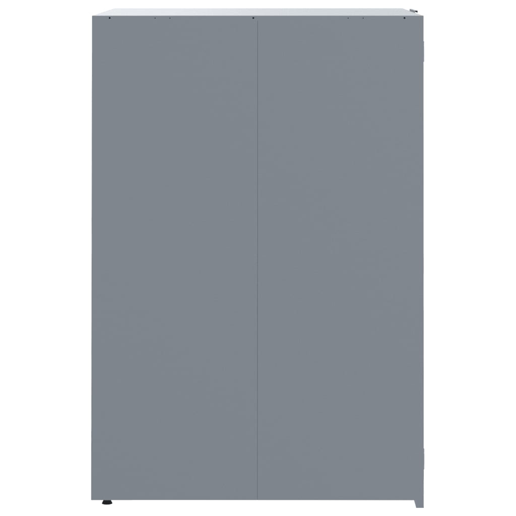 vidaXL Rangement à roulettes pour poubelles pour 4 bacs gris acier