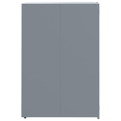 vidaXL Rangement à roulettes pour poubelles pour 4 bacs gris acier