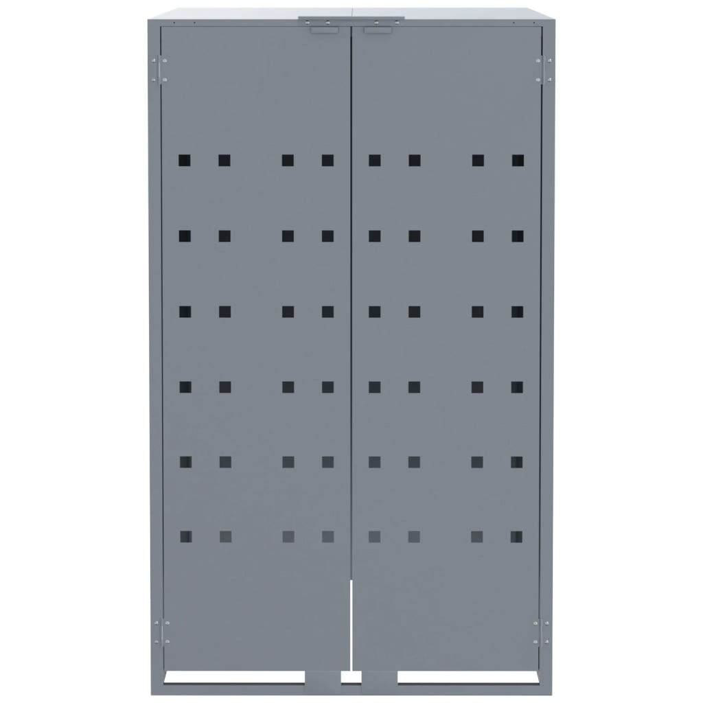 vidaXL Rangement à roulettes pour poubelles pour 5 bacs gris acier