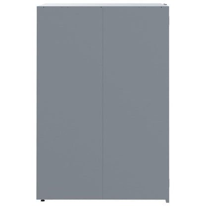 vidaXL Rangement à roulettes pour poubelles pour 5 bacs gris acier
