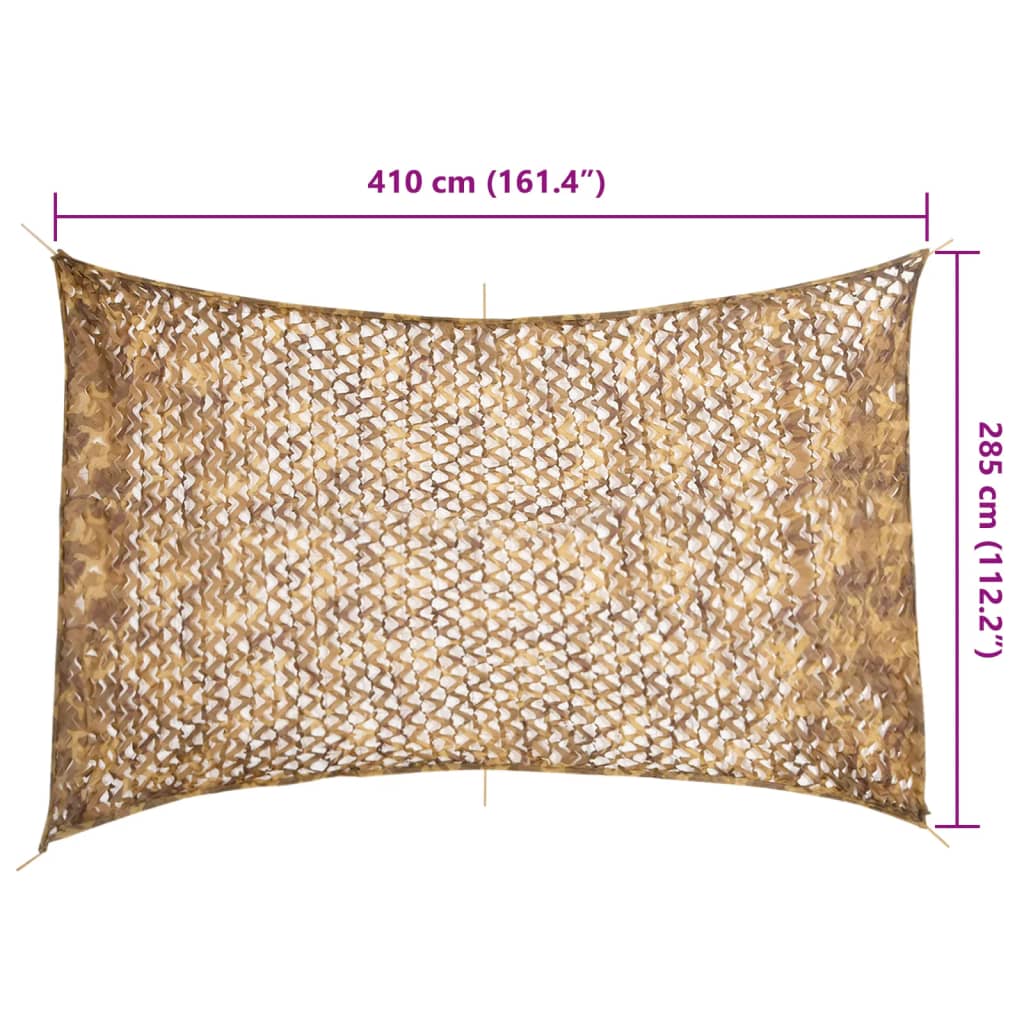 vidaXL Filet de camouflage avec sac de rangement 410x285 cm sable