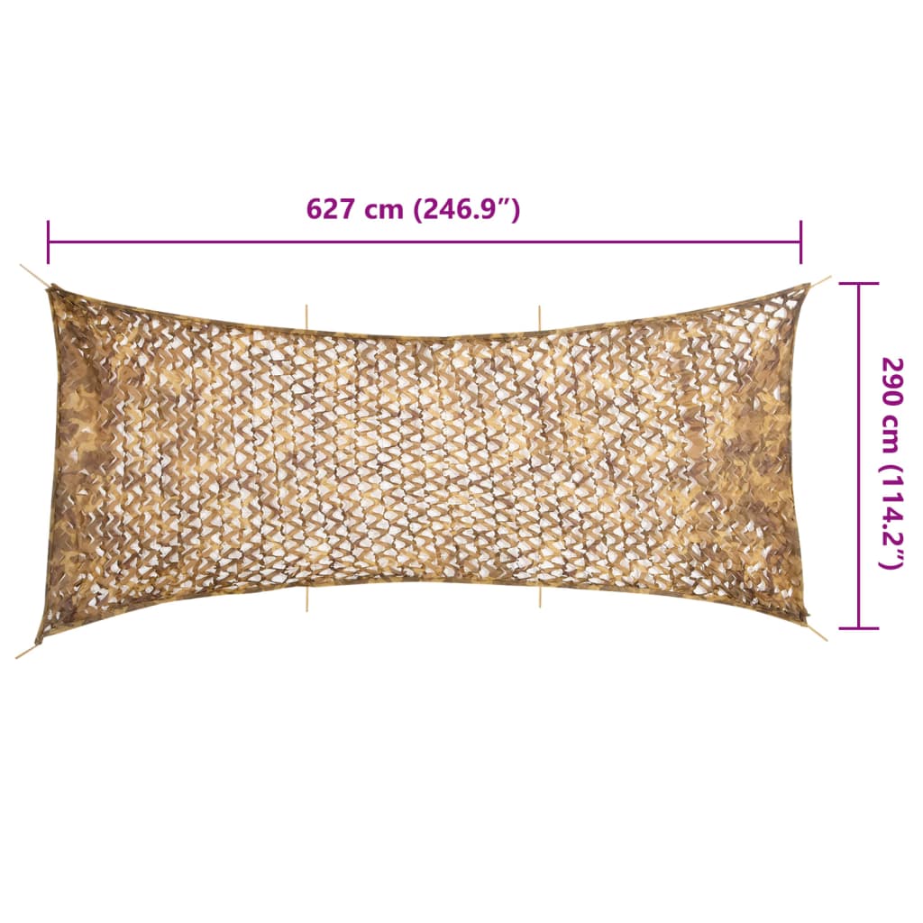 vidaXL Filet de camouflage avec sac de rangement 627x290 cm sable