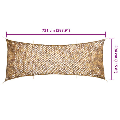 vidaXL Filet de camouflage avec sac de rangement 721x294 cm sable