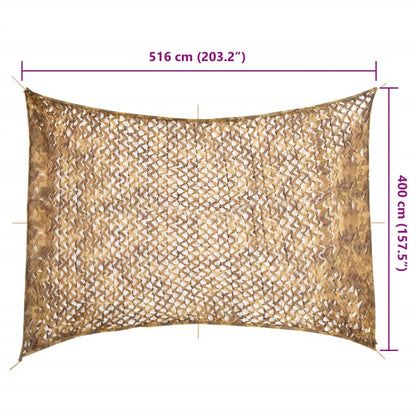 vidaXL Filet de camouflage avec sac de rangement 516x400 cm sable