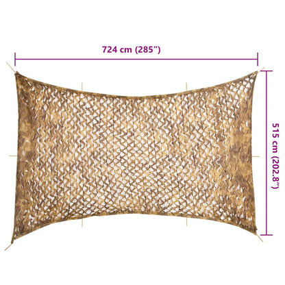 vidaXL Filet de camouflage avec sac de rangement 724x515 cm sable