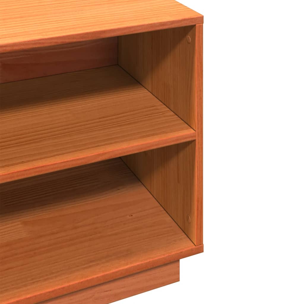vidaXL Armoire à chaussures cire marron 110x34x45 cm bois pin massif