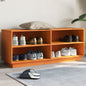 vidaXL Armoire à chaussures cire marron 110x34x45 cm bois pin massif