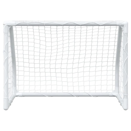 vidaXL Buts de football pour enfants 2 pcs avec ballon blanc métal