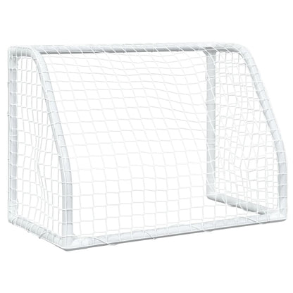 vidaXL Buts de football pour enfants 2 pcs avec ballon blanc métal