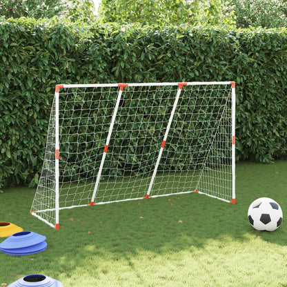 vidaXL But de football pour enfants avec ballons 2 en 1 blanc