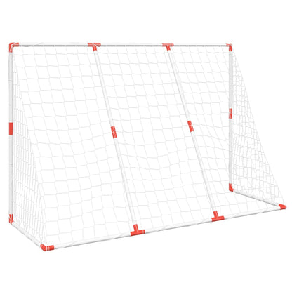 vidaXL But de football pour enfants avec ballons 2 en 1 blanc