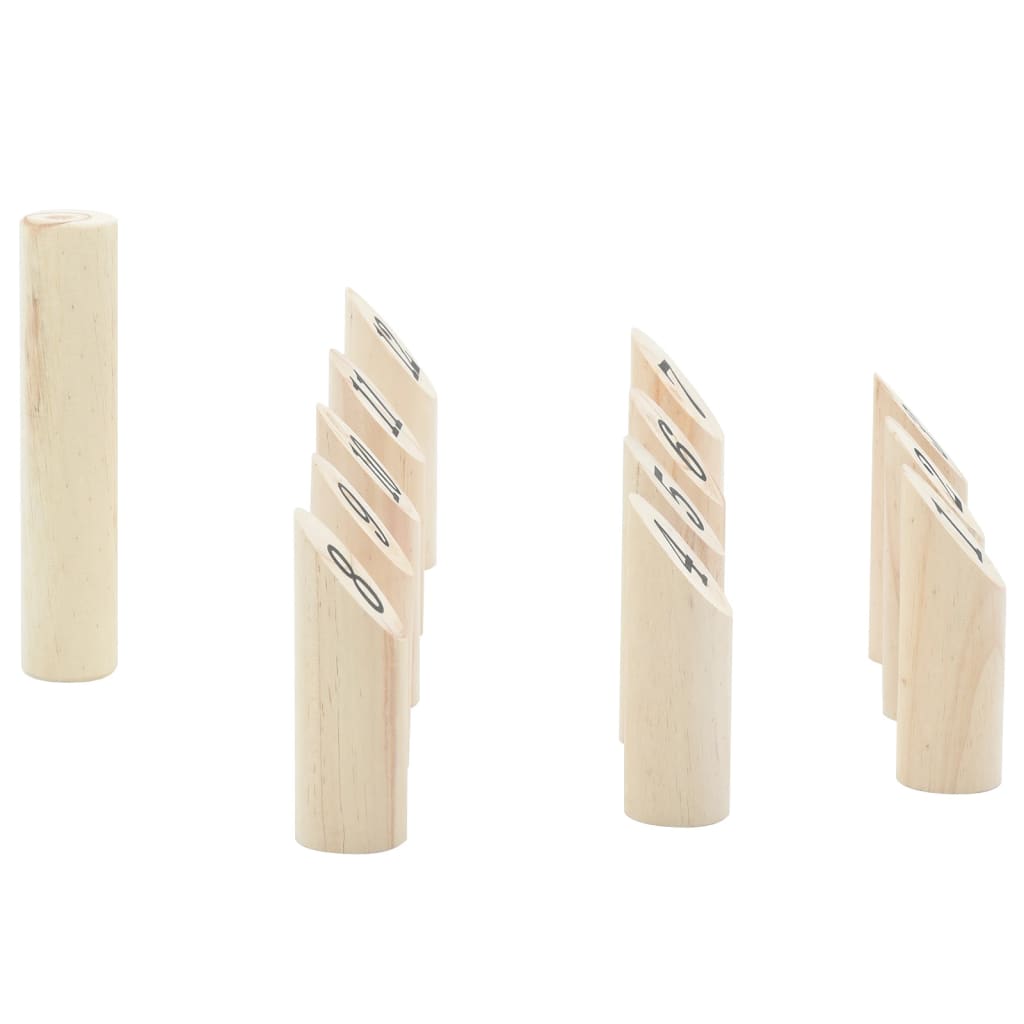 vidaXL Ensemble de jeu Number Kubb 13 pcs sac de transport pin massif