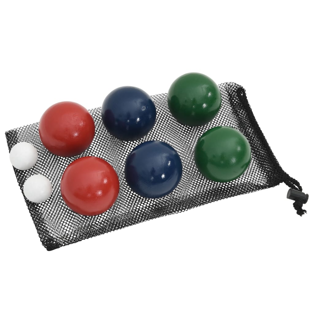 vidaXL Ensemble de boules Bocce 8 pcs sac de transport bois pin massif