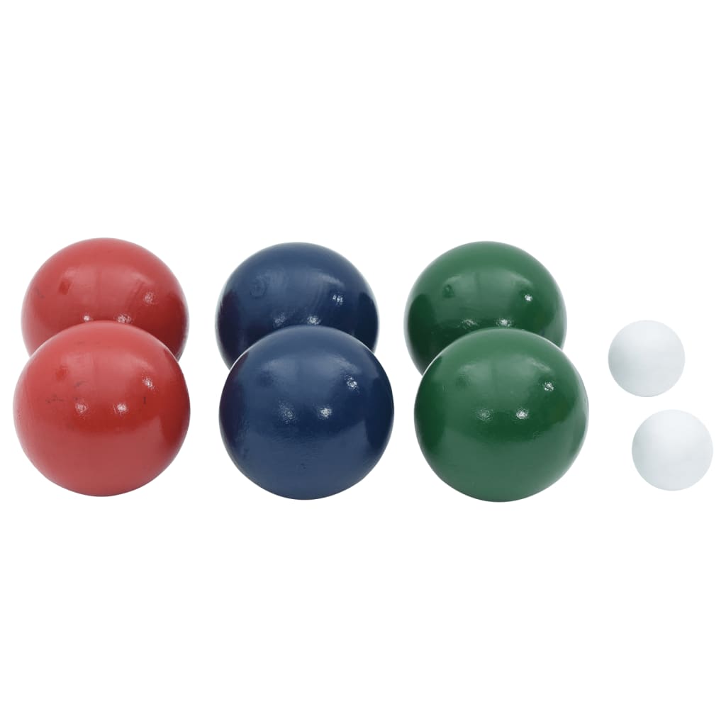 vidaXL Ensemble de boules Bocce 8 pcs sac de transport bois pin massif