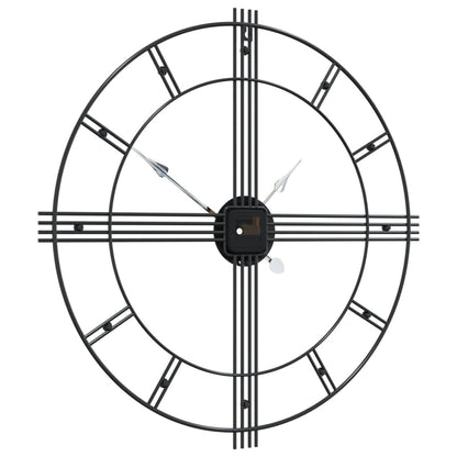 vidaXL Horloge murale noir Ø60 cm fer