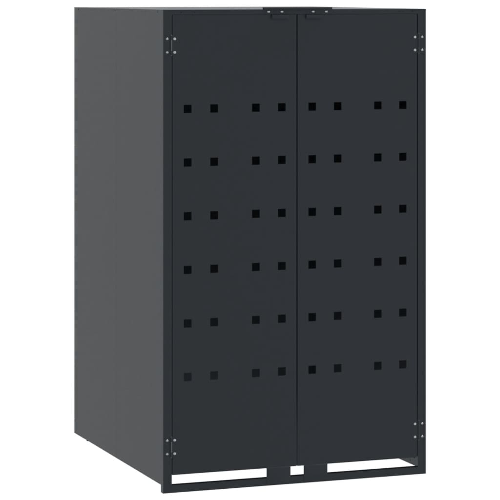 vidaXL Rangement à roulettes pour poubelles pour bac unique anthracite