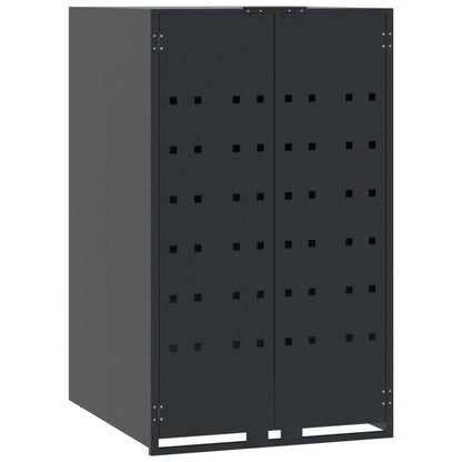 vidaXL Rangement à roulettes pour poubelles pour bac unique anthracite