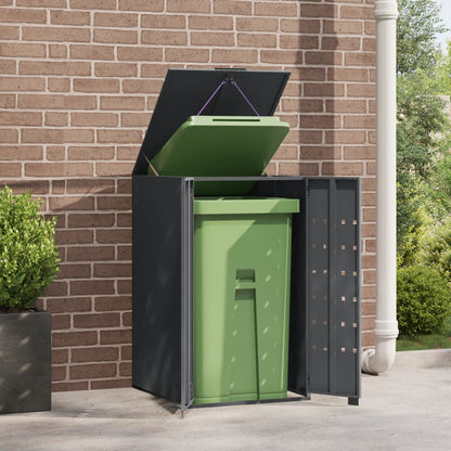 vidaXL Rangement à roulettes pour poubelles pour bac unique anthracite