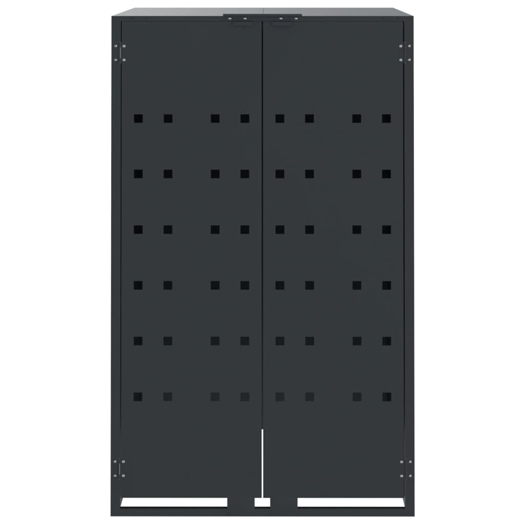 vidaXL Rangement à roulettes pour poubelles pour bac unique anthracite